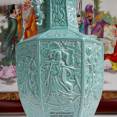 BÌNH MEN NGỌC KHẮC NỔI BÁT TIÊN QUÁ HẢI